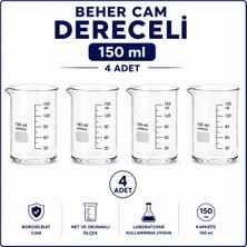Labolist Beher Cam Dereceli 150 ml  4 Adet