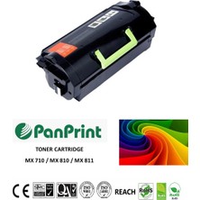 PanPrint Lexmark MX710DHE 62D5H00 Siyah Yüksek Kapasiteli Muadil Toner (25.000 Sf.)