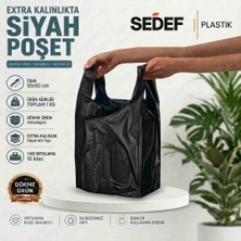 Sedef Plastik Siyah Atlet Poşet 50X90 cm Büyük Boy  Poşet Mağaza Bakkal Market Taşıma Torbası