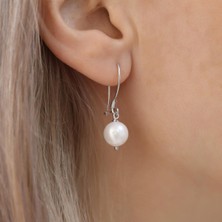 Nox Jewelry 925 Ayar Gümüş Cream Tatlısu Incisi Küpe-9mm