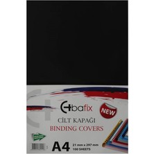Bafix Cilt Kapağı Plastik Opak A4 160 Mıc Siyah 100 Lü Paket