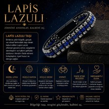 Yıldız Doğal Taş Sertifikalı Lapis Lazuli Disk Model Doğal Taş Erkek Bileklik Kilitli Kapama