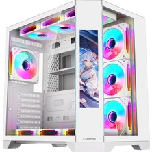 Rampage Nova 9.16″ LCD Ekranlı Hub+Kumanda Beyaz 7X12CM Argb Pwm Fan Gaming (Oyuncu) Kasası