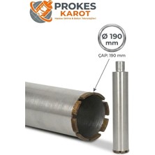 Prokes Elmas Soketli Karot Borusu 190 mm x 450 mm Beton Delme Panç