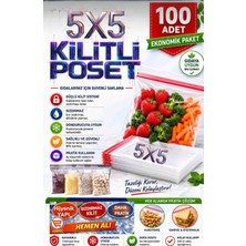 Hbnc 5x5 Kilitli Poşet – 100’LÜ Ekonomik Paket | Mini Saklama Çözümü