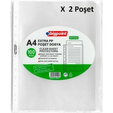 Bigpoint Poşet Dosya Extra 50 Mikron 100'LÜ Paket x 2 Poşet