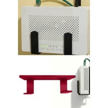 Enuia Kırmızı Yapışkanlı Duvara Asılabilir Modem Adsl Wifi Yükseltici Router Saklama Duvara Montaj Kutusu Organizer Raf