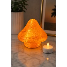 Wowolab Mantar Formlu LED Tealight Mumluk 10X8 cm 3D Baskı Dekoratif Aydınlatma