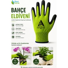 Plant-Home Bahçe Eldiveni Lateks Kaplamalı Kaymaz Dokunmatik Ekran Uyumlu Koku Yapmaz Terletmez 1 Çift