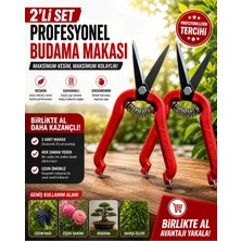 Plant-Home 2’li Set Profesyonel Budama Makası – Keskin Çelik Bıçaklı, Yaylı Sistem, Ergonomik Bahçe Makası