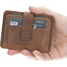 Marsilyan™- Çok Bölmeli Slim Deri Kartlık BLW019 G2 Antik Kahve