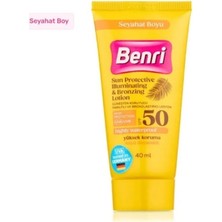 Benri Güneşten Koruyucu Parıltılı ve Bronzlaştırıcı Losyon 50SPF 40 ml