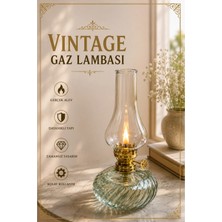Plant-Home Dekoratif Cam Gaz Lambası – Vintage Tasarım, Ortam Aydınlatma, Şık Ev Dekoru
