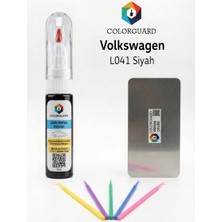 COLORGUARD Volkswagen L041 Siyah Rötuş Seti - 2 si 1 Arada İğne ve Fırça Uçlu Şişe, Rötuş Çeliği ve Rötuş Çubuğu