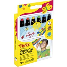 Jovi 1906 Jovidecor Glass 6'lı Stick Mum Boya - Su Bazlı, Ele Bulaşmayan ve Açılabilir Uçlu Çok Amaçlı Yüzey Boyası