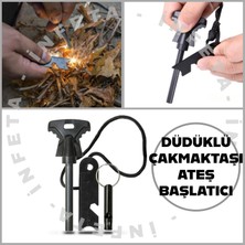İnfeta Acil Durum Magnezyum Çubuk Çakmaktaşı Düdüklü Hayatta Kalma Ateş Başlatıcı Çakmak Kiti