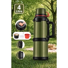 Boldy 4 Litre Çelik Termos - Isı Yalıtımlı Termos - Paslanmaz Çelik Termos - Termos 4 Lt. - Kamp Termosu - Termos Suluk - Seyahat Termos 48 Saat Sıcak Soğuk - Travel Pot 4 Lt.
