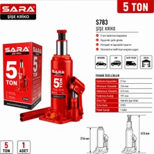 Sara S783 5 Ton Hidrolik Şişe Kriko Ağır Hizmet Araç Krikosu – 216-413 mm