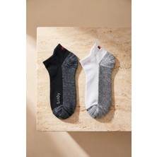 Bony Socks 2'li Paket Erkek Golf Patik Çorap Siyah/beyaz