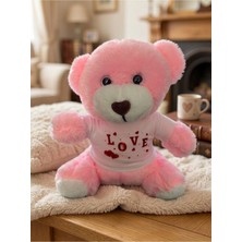Love Baskılı Tişörtlü Pembe Ayıcık