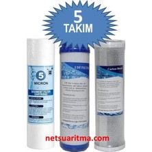 Netsu -Su Arıtma Filtre Seti-Toptan 5 Adet Açık Kasa Su Arıtma Cihazı 3 lü Ön Filtresi