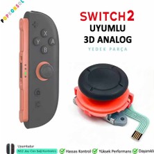 Pop Konsol NS2 Sağ Analog 3D Joystick Joy-Con Tamir Switch 2 Yedek Parça Turuncu