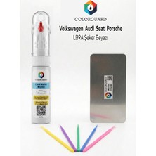 COLORGUARD Volkswagen Audi Seat Porsche LB9A Şeker Beyazı Rötuş Seti - 2 si 1 Arada İğne ve Fırça Uçlu Şişe, Rötuş Çeliği ve Rötuş Çubuğu