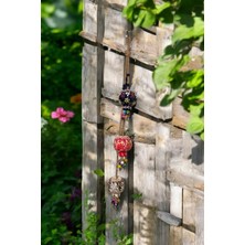 Revard Home Nazar Boncuklu Seramik Renkli Dantel Desenli Dekoratif Nar Süs Eşyası 6X50 cm