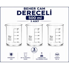 Labolist Beher Cam Dereceli 500 ml  3 Adet