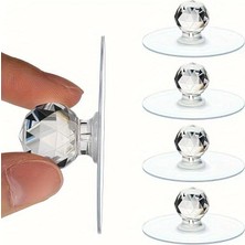 Happy Trend Arvale 4 Adet Şeffaf Kapı Kolu Kendinden Yapışkanlı Dolap Çekmece Tutacağı Gardırop Mutfak Banyo Komodini Mobilya Kolu