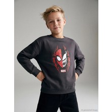 Lc Waikiki Yeni Sezon Spider-Man Baskılı Erkek Çocuk Sweatshirt
