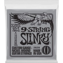 Happy Trend Ernie Ball P02628 Slinky 9 Telli Nikel Yara Elektro Gitar Telleri, Ölçü 9-105