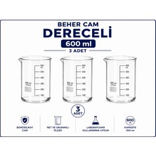 Labolist Beher Cam Dereceli 600 ml  3 Adet