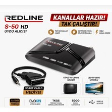 tekno61 Redline S50 Yeni Nesil Full Hd Uydu Alıcısı - Otomatik Kanal Güncelleme(Tkgs) - Tüplü Tv Uyumlu - Scart-Av Kablo Hediyeli