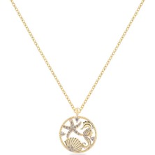 Şans Zirkon Kolye Gold 45 cm
