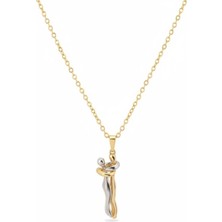 Çelik Sevgili Kolye Gold 45CM