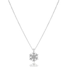 Zirkon Kar Tanesi Kolye Silver 45CM