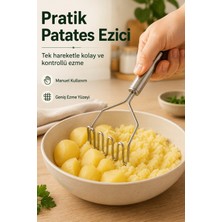 Fly Life Paslanmaz Çelik Patates Ezici Metal Püre Aparatı Sebze ve Meyve Ezme Presi