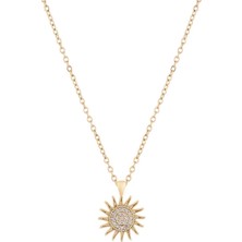 Güneş Zirkon Kolye Gold 45 cm