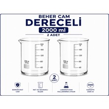 Labolist Beher Cam Dereceli 2000 ml  2 Adet