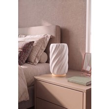 Lav Estetik Dalga Formlu Modern Dekoratif Gece Lambası ve Abajur - Peach / Beyaz