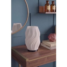 Hare Estetik Dalga Formlu Modern Dekoratif Gece Lambası ve Abajur - Siyah / Beyaz