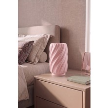 Lav Estetik Dalga Formlu Modern Dekoratif Gece Lambası ve Abajur - Pembe