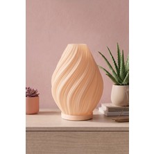 Od Estetik Dalga Formlu Modern Dekoratif Gece Lambası ve Abajur - Peach
