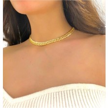 Aksesuaris Gold Kalın Choker Zincir Kolye