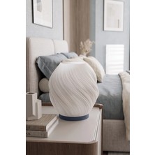 Loft Estetik Dalga Formlu Modern Dekoratif Gece Lambası ve Abajur - Gece Yarısı / Beyaz