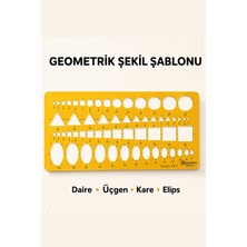 Artscholar Karışık Geometrik Şekiller Çizim Şablonu (Daire,üçgen,kare,elips) 24*12CM