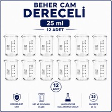 Labolist Beher Cam Dereceli 25 ml  12 Adet