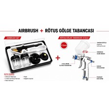 Replax Airbrush Seti + Mini6 0.5mm Yandan Depolu Gölge Tabancası Seti