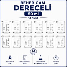 Labolist Beher Cam Dereceli 50 ml  12 Adet